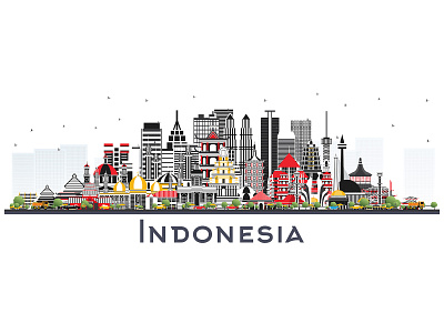 Indonesia Skyline. architecture building city cityscape indonesia jakarta landmark panorama skyline town