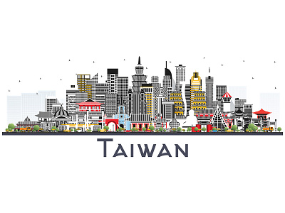 Taiwan City Skyline. architecture building city cityscape landmark panorama skyline skyscraper taiwan town