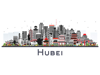 Hubei Province in China. architecture building china city cityscape hubei landmark panorama province skyline town
