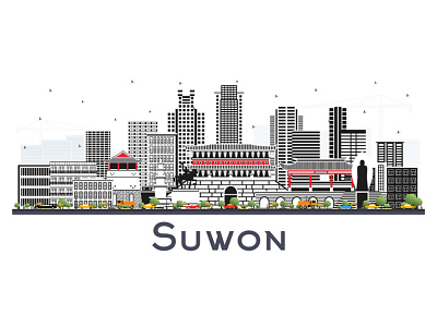 Suwon South Korea City Skyline. architecture building city cityscape landmark panorama skyline south korea suwon town