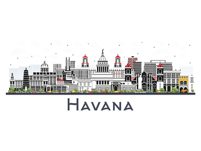 Havana Cuba City Skyline. architecture building city cityscape cuba havana landmark panorama skyline town