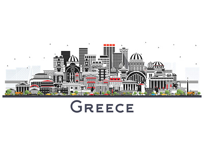 Welcome to Greece City Skyline. architecture building city cityscape greece landmark panorama skyline town