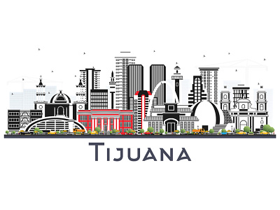 Tijuana Mexico City Skyline. architecture building city cityscape landmark mexico panorama skyline tijuana town