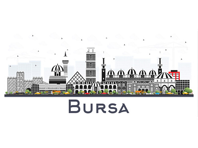 Bursa Turkey City Skyline. architecture building bursa city cityscape landmark panorama skyline town turkey