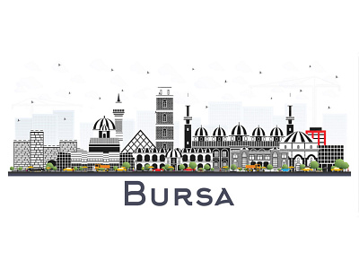 Bursa Turkey City Skyline.