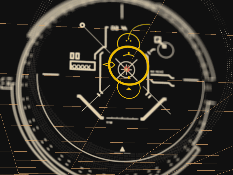 XUI/HUD Moving abstract circular crosshair cyberpunk doodle fantasy fui futuristic gif hud motion pixelated