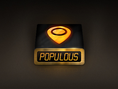 Populous API icon api disk geo gold icon lcd location marker metal orange pin populous