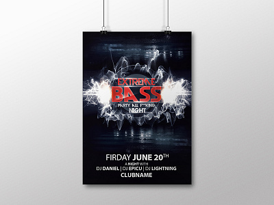 Extreme Bass Free Party Flyer extreme bass free free flyer party flyer