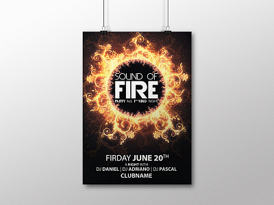 Sound Of Fire Free Party Flyer art beautiful fire flyer design free