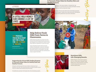 Heifer International - Integrated Campaigns Page branding charity design gradient graphic design heifer interaction design international lifeblue milk non-profit poverty sketch tanzania typography ui ux web design webpage website