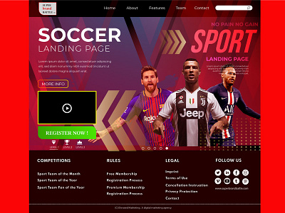 Sports Landing Page Website