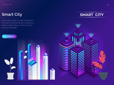 SMART CITY abstract abstract logo amazing logo architecture beautiful logo design illustration landing page adobe xd noise smart city smart city typography