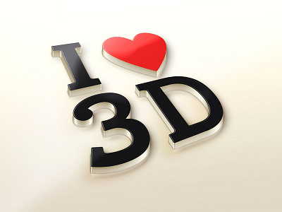 [Free] I Love 3D logo Mockup PSD