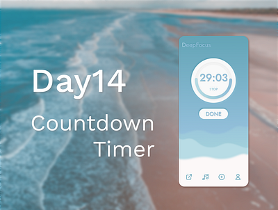 Daily UI 014 Countdown Timer app daily ui dailyui dailyui challenge dailyui014 design figma sea skyblue ui