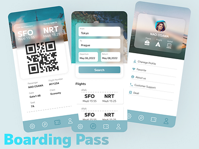 Daily UI 024 Boarding Pass app blue branding daily ui dailyui dailyui challenge dailyui024 design figma illustration logo skyblue ui