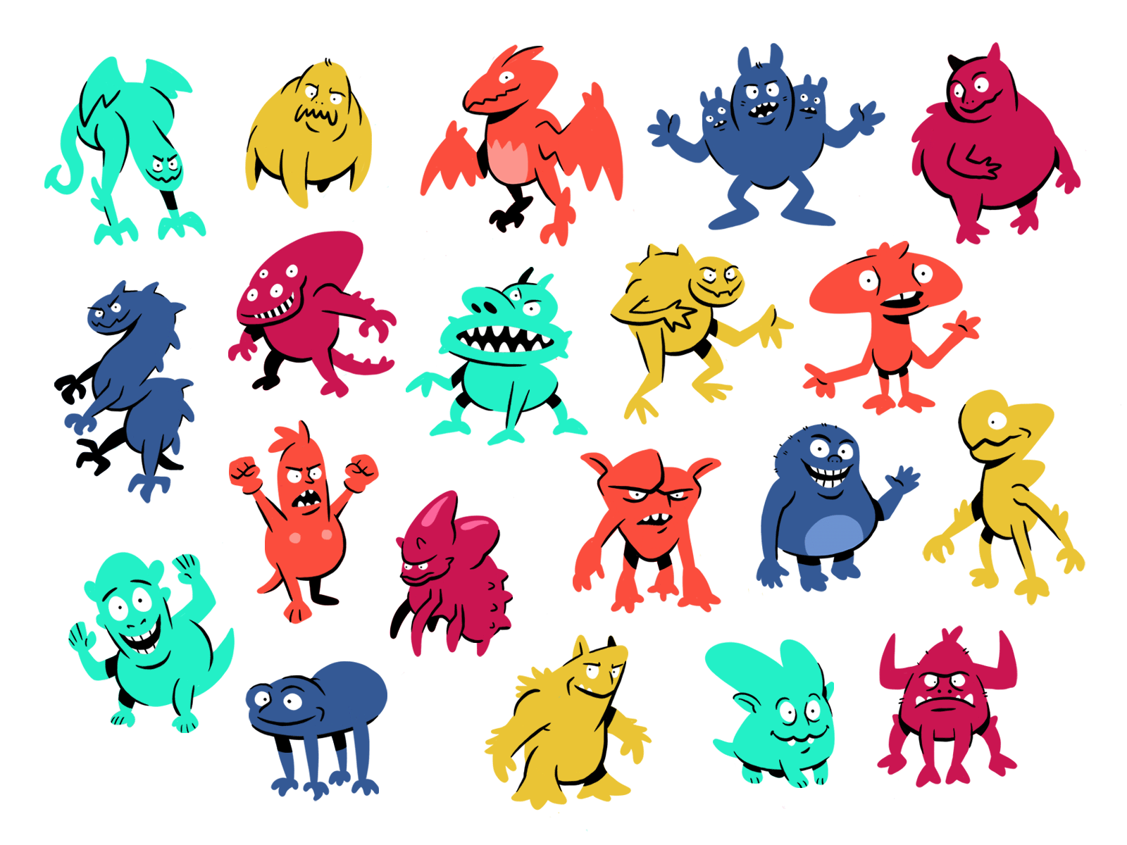The Experi-Men: Set 3 animated animated gif animatedgif boston character animation character design color palette concept art concept design creature design doodles drawing drawing challenge illustration monster procreate silhoutte sketches