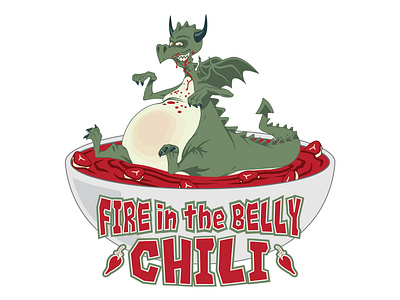 Fire in the Belly Chili boston branddesign branding chili design dragon illustration label labeldesign logo meat packagedesign spicy vector