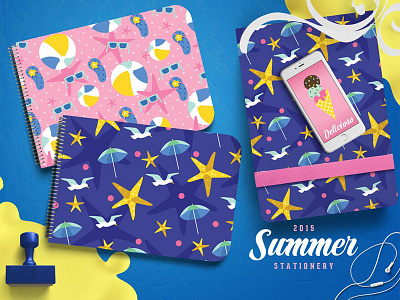 Summer Stationery beach brand brand identity design icons layout style guide summer