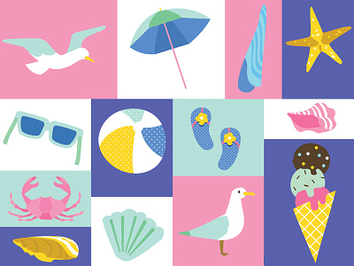 Summer Stationery Icons beach brand brand identity design icons illustration style guide summer