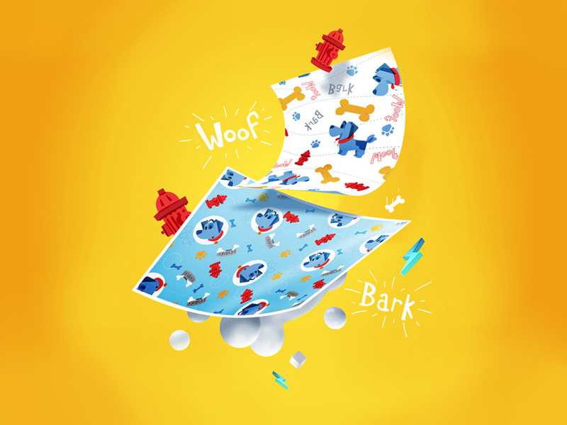 Franky Puppy Love Patterns cute character character design blue dog puppy icons icon surface design pattern