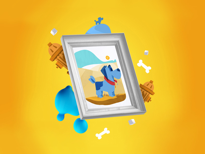 Franky Puppy Love Frame cute character character design blue illustration dog puppy icons icon