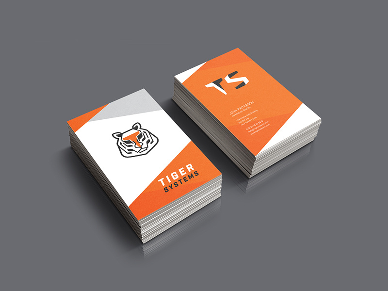 Tiger Systems Business Cards business card brand identity animallogo logo design animal tiger brand