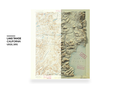 Before and After - Lake Tahoe, 1891 cartography design maps