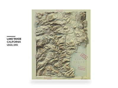 Lake Tahoe Map from 1891 cartography design maps