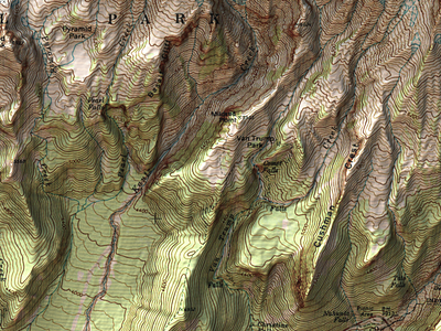 Mt. Rainer Closeup cartography design maps