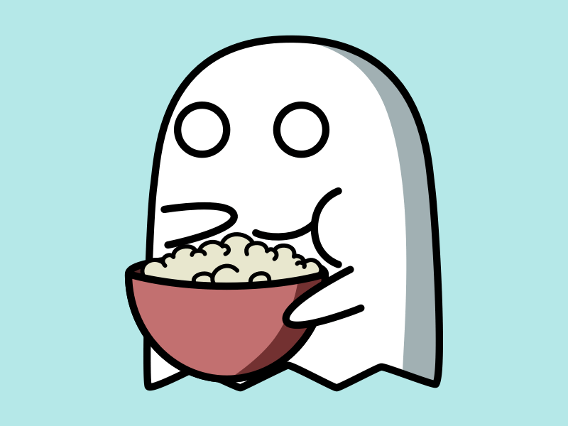 iMessage Sticker Pack Coming Soon Pt. 3 boo chewing eat eating funny ghosts happy popcorn