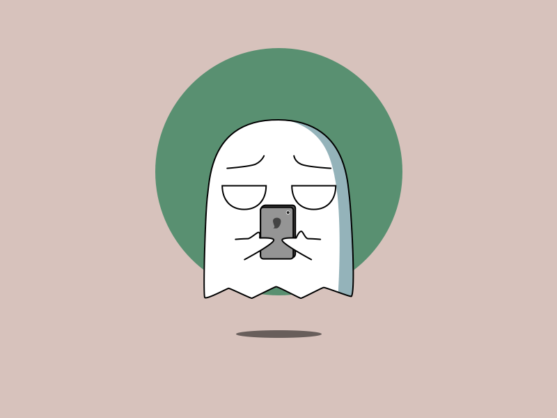 Gary on his phone animated gary ghost gif motion phone sketch texting vector