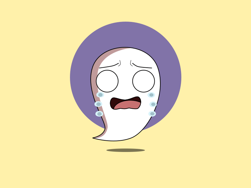 Crying Gwen animated crying ghost gif imessage motion sketch stickers tears vector