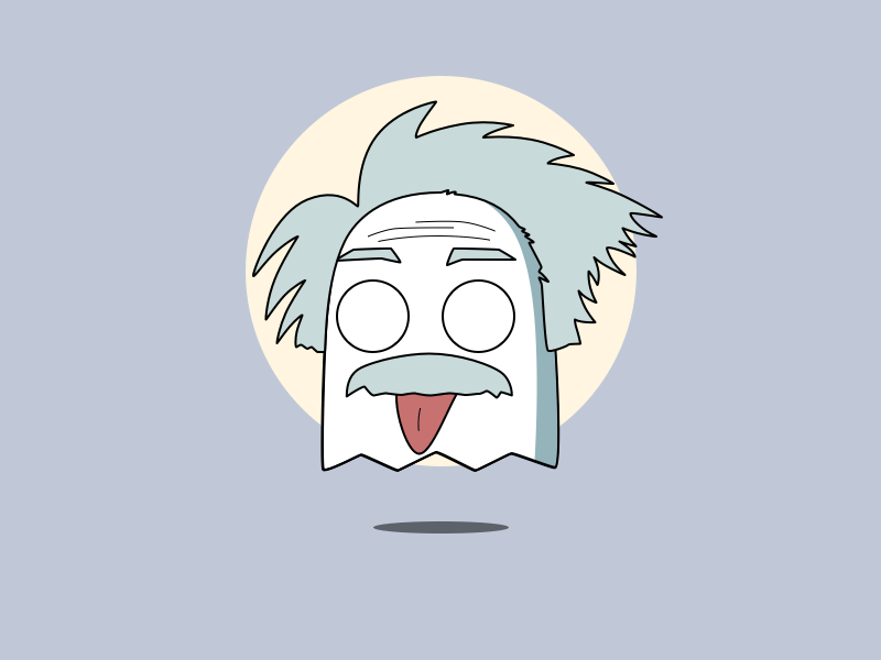 Gary Einstein albert animated animation einstein ghost gif imessage motion sketch stickers vector