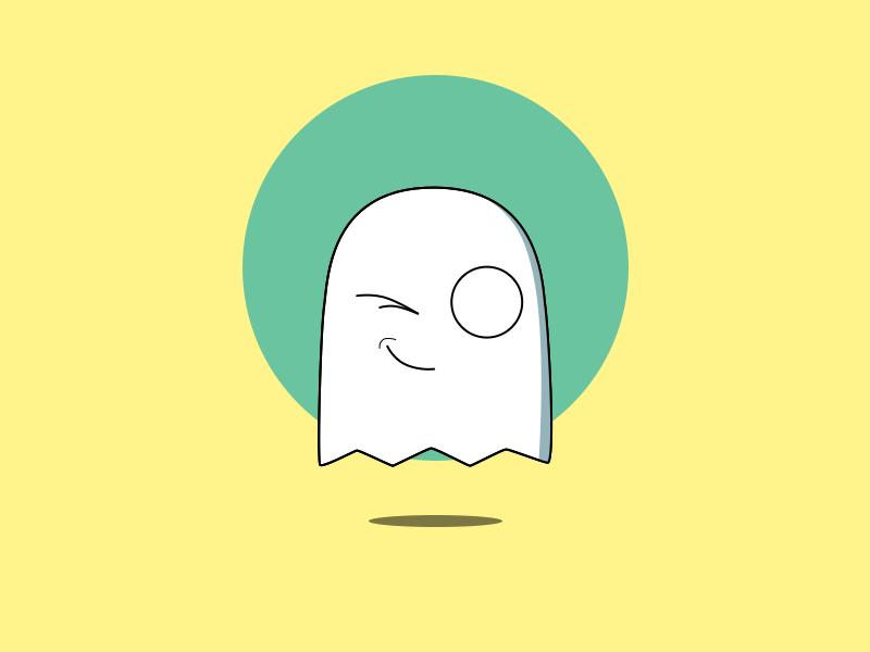 Gary winking animation ghost gif illustration imessage motion sticker vector wink