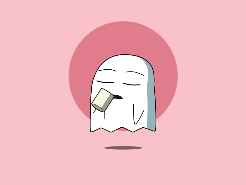 Gary spitting tea animation ghost gif illustration imessage motion sketch stickers tea vector