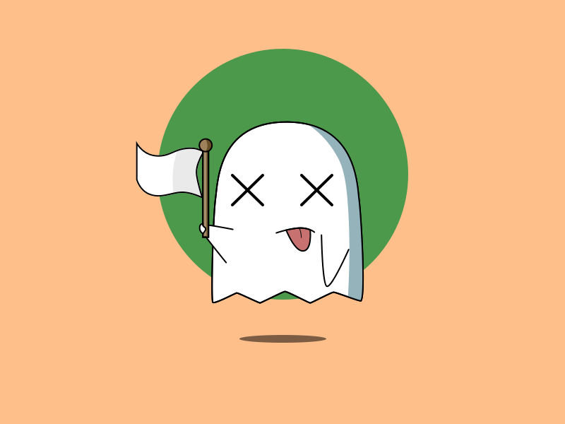 Given up animation flag ghost gif illustration imessage motion sketch stickers vector wave white