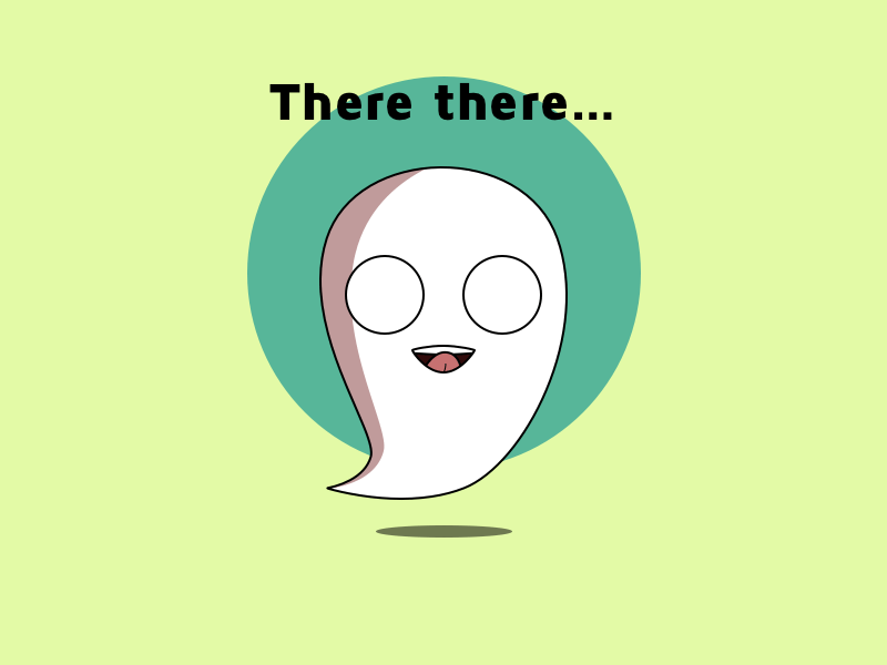 There there animated ghost gif illustration imessage phoneme sketch stickers talking vector
