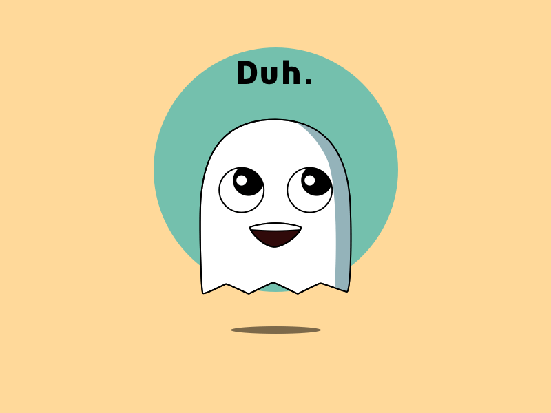 Duh! animation ghost gif illustration imessage stickers sketch stickers vector vector animation