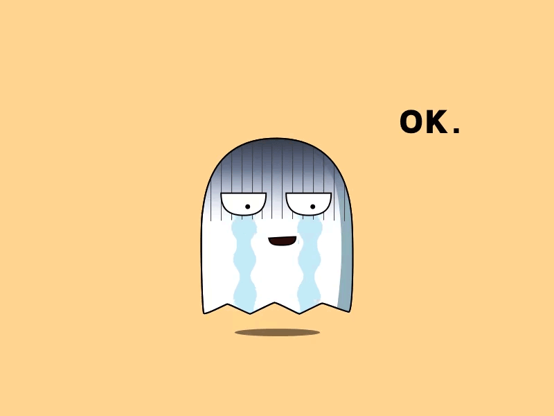 Ok 2d animation crying ghost gif illustration imessage stickers sketch stickers tears vector animation vector illustration