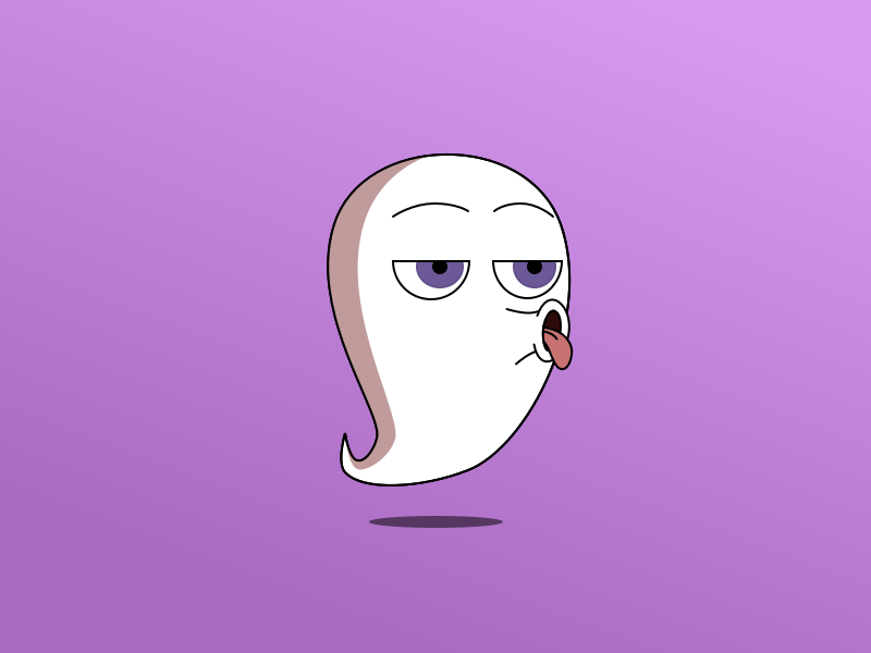 Bored animation bored ghost gif illustration imessage stickers motion sketch stickers tongue vector