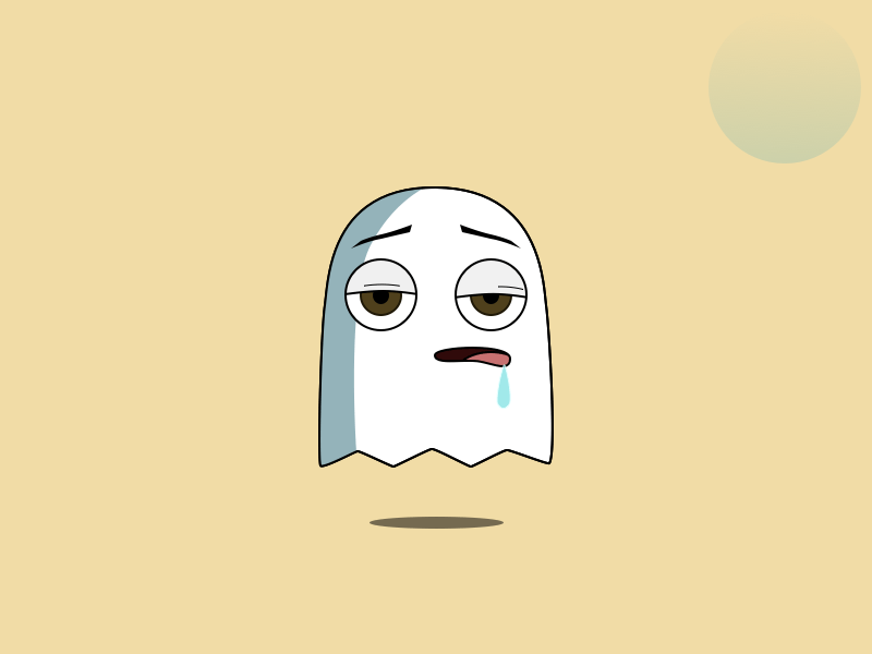 Tired animation expression ghost gif illustration imessage stickers sketch stickers tired vector