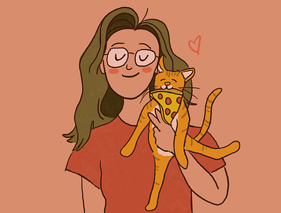 Kitty Portrait cat illustration owner pet portrait