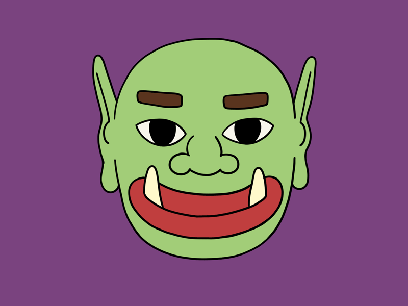 Making faces animation cel character loop orc