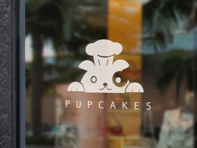 pupcakes window sign branding design dog brand dog treats graphic design illustration logo typography vector window sign