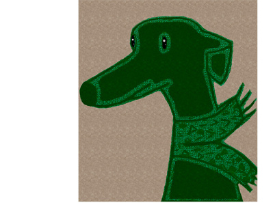 GREYHOUND WITH WOOL SCARF