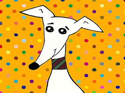 GREYHOUND COLORED POLKA DOTS colors design dog greyhound illustration moles