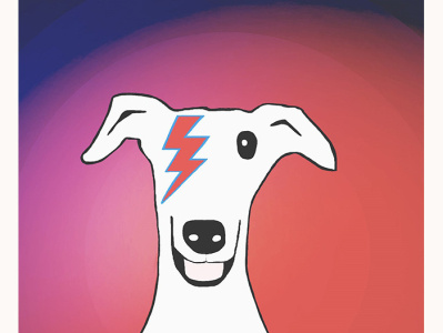 STARDUST GREYHOUND adobe photoshop bowie design dog greyhound illustration music