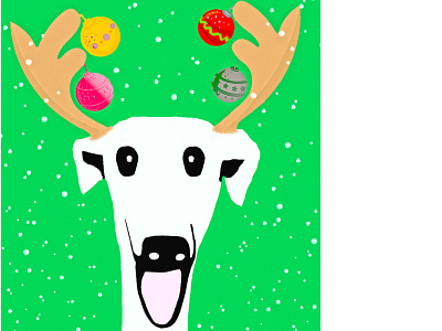 Greyhound Christmas Reindeer christmas design greyhound illustration photoshop reindeer snow