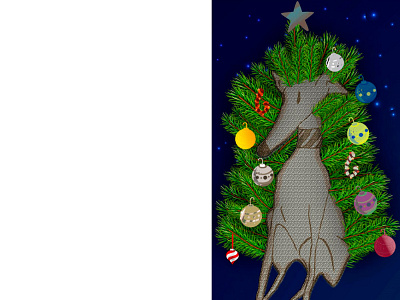 GREYHOUND CHRISTMAS TREE christmas design dog greyhound illustration photoshop tree