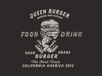 Queen Burger branding design illustration logo typography vintage